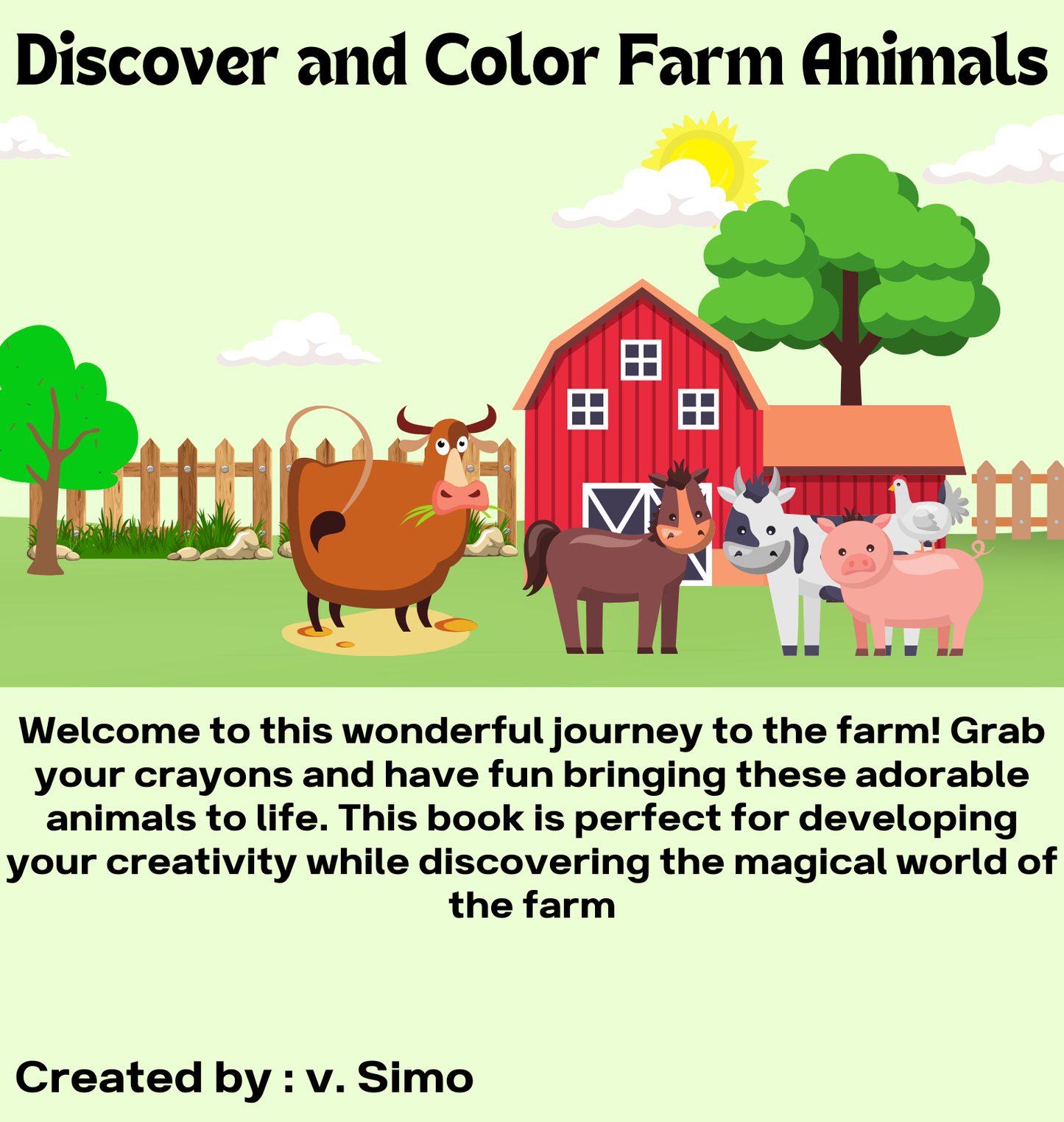 Coloring pages Farm Animals - ColorfulMindsStudio